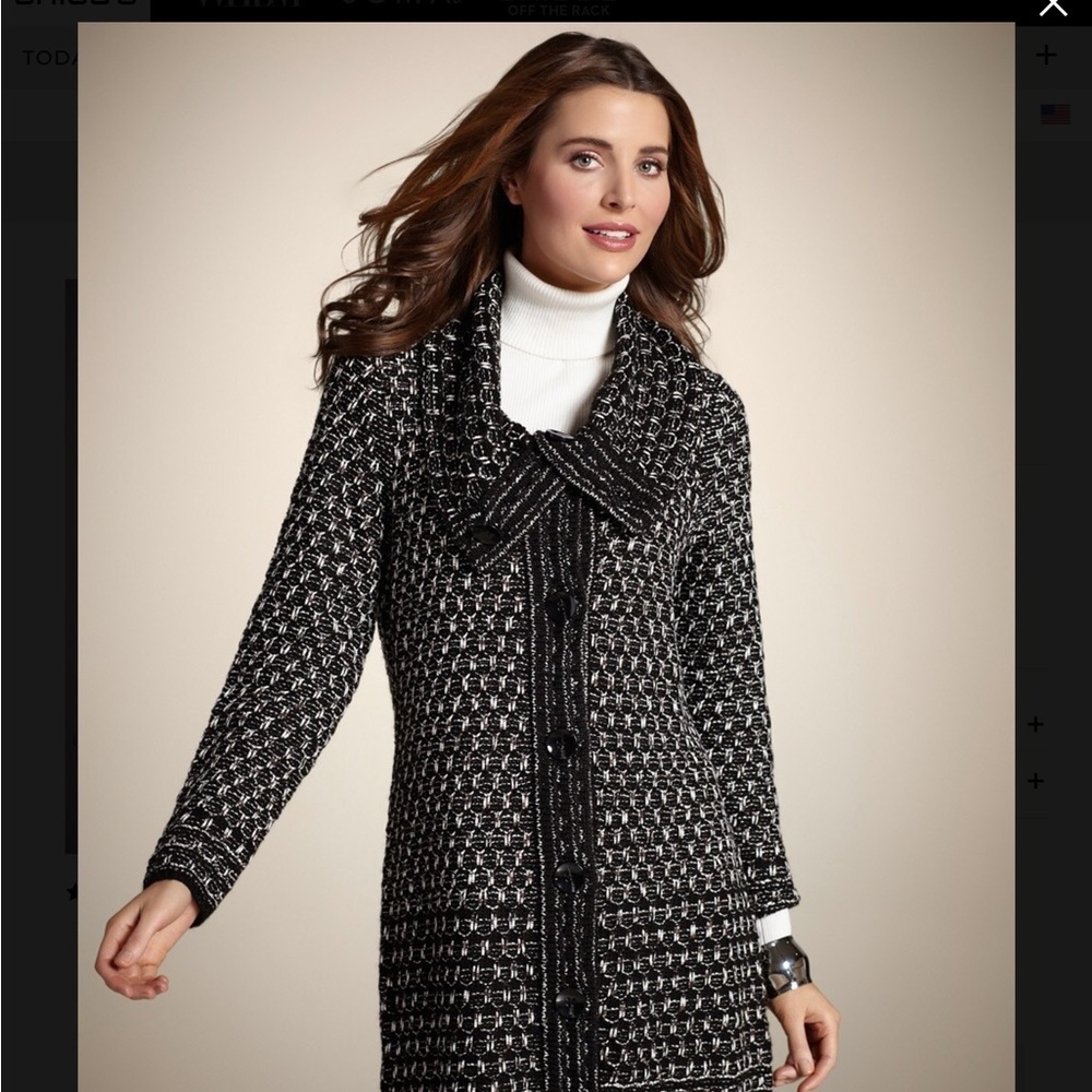 Chico’s Optic Texture Blair sweater coat Size 2 = Large / 12